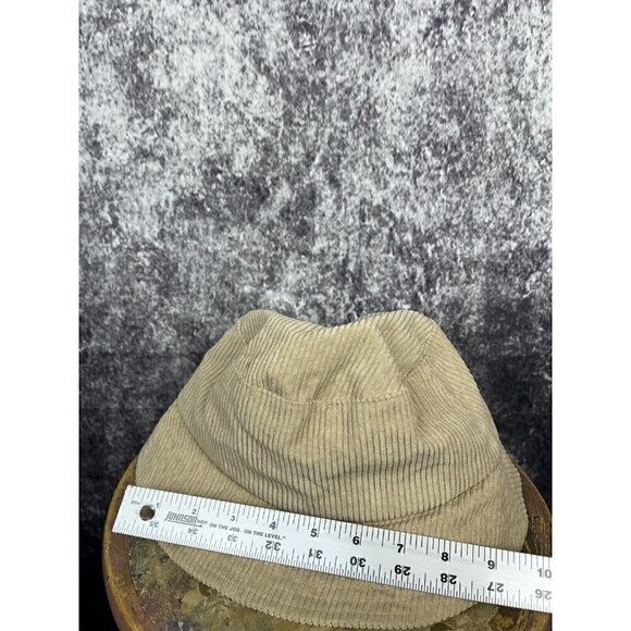Vintage style bucket hat grandpacore velveteen corduroy tan fall winter cozy - Picture 8 of 11